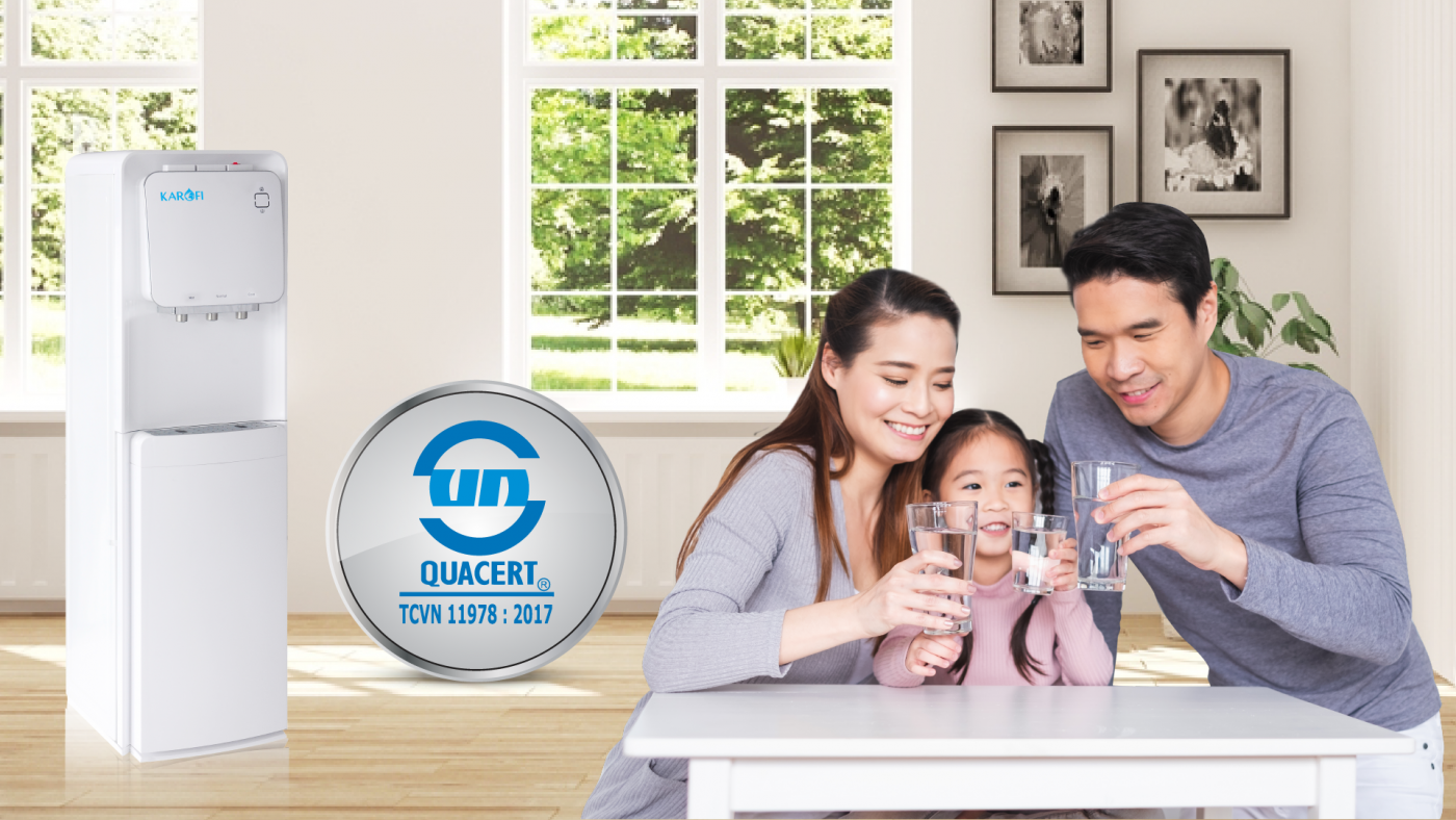 Cây nước nóng lạnh hút bình Karofi HC19