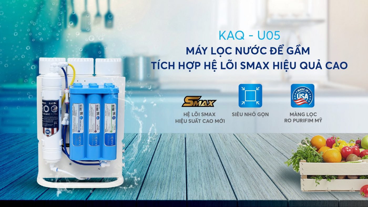 10 lõi lọc mạnh mẽ Thiết kế để gầm nhỏ gọn Màng RO thay nhanh Mỹ Bảo hành: 36 Tháng 