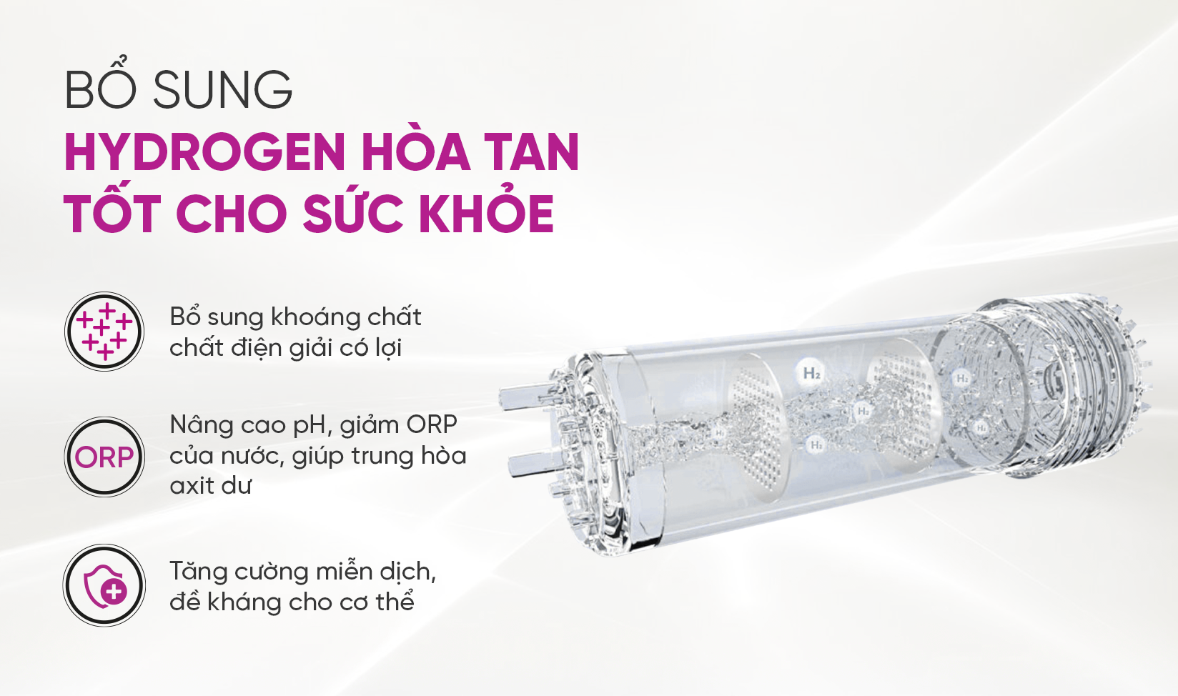 Lõi ORP Hydrogen máy lọc nước Mutosi làm kiềm nước