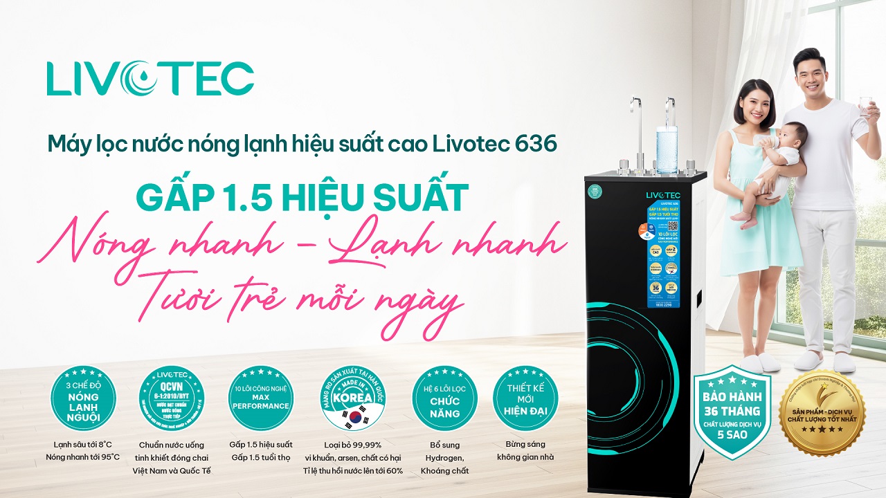 Livotec 636 với 10 lõi Max Performance tăng 1,5 lần hiệu suất lọc