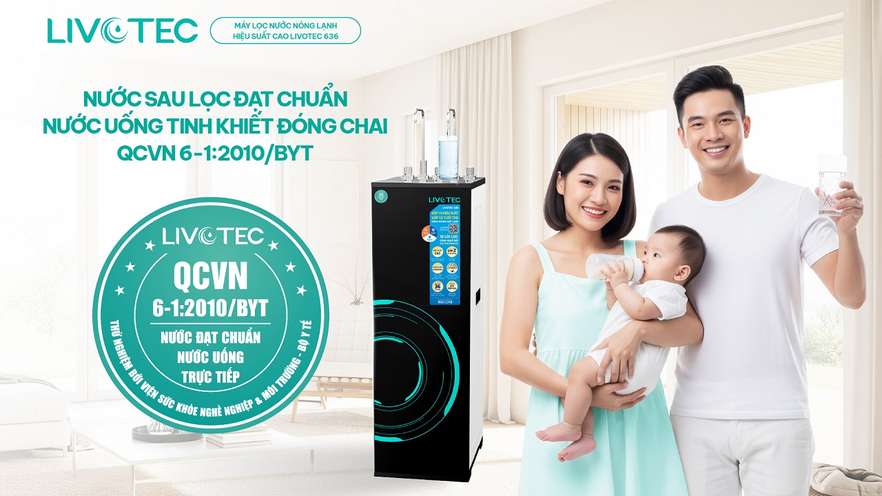 Nước lọc từ Livotec 636 đạt chuẩn QCVN 6-1:2010/BYT